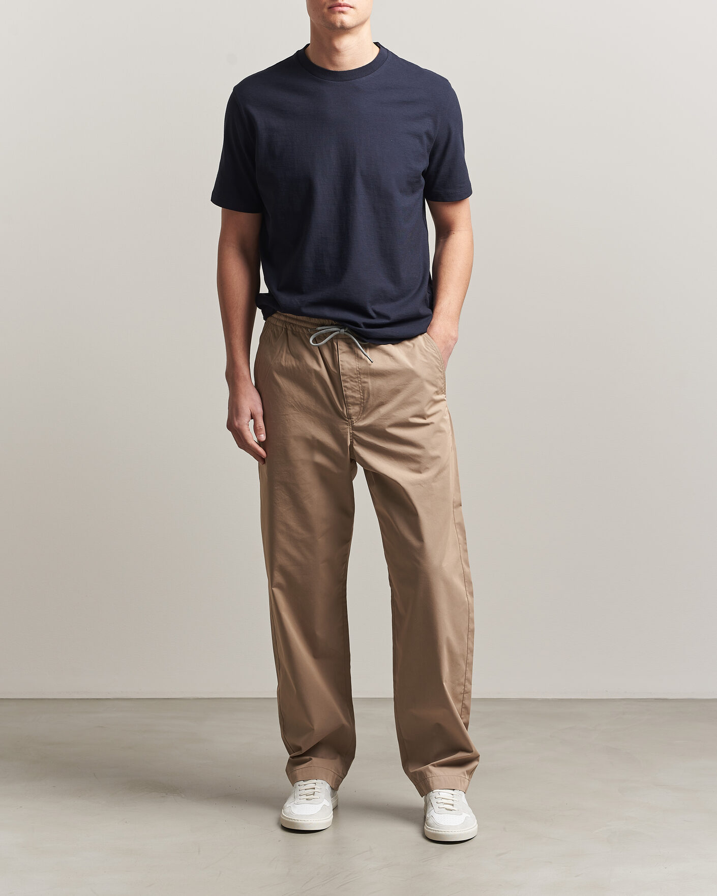 Uomini | Pantaloni | PS Paul Smith | Casual Cotton Drawstring Trousers Beige