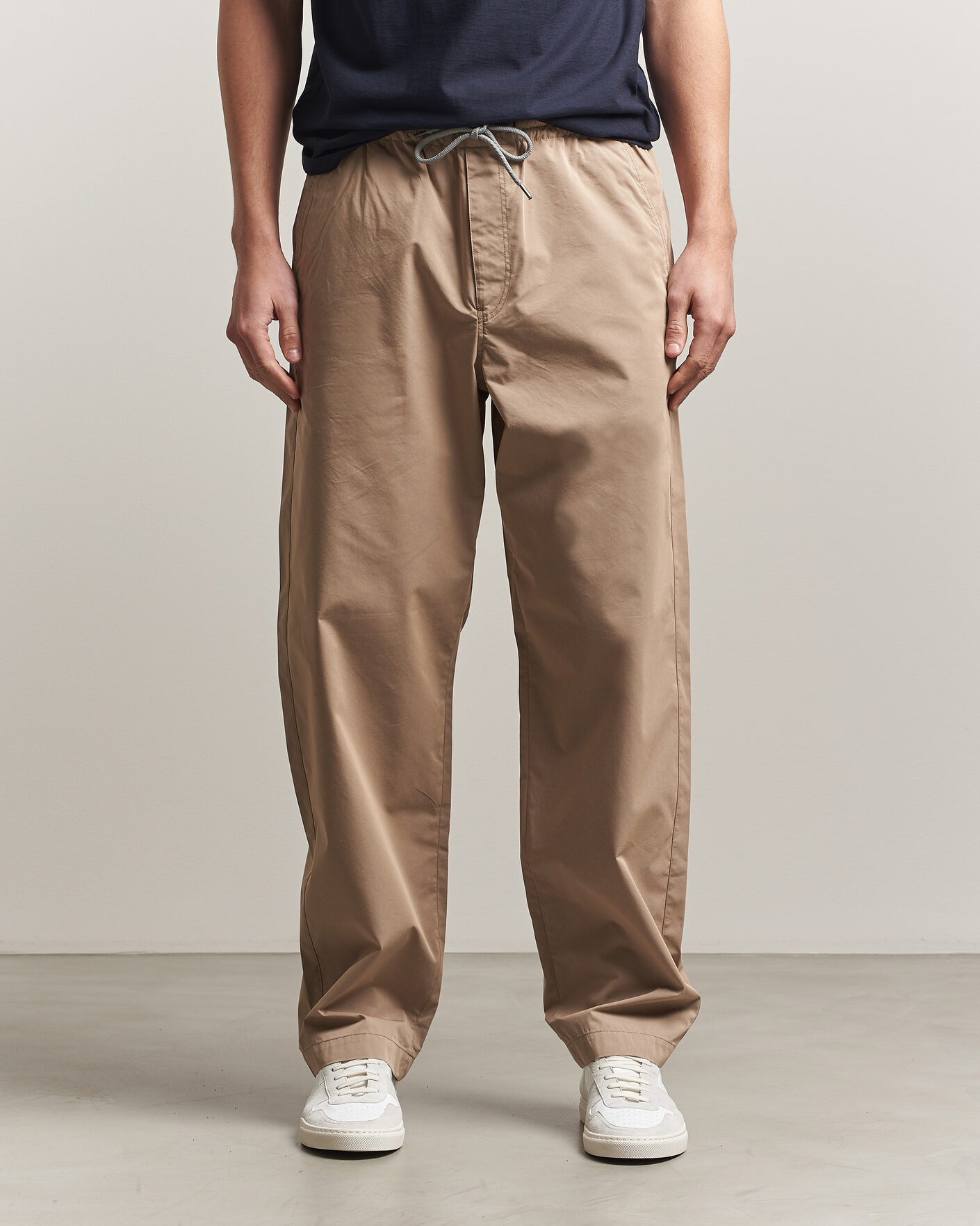 Uomini | Pantaloni | PS Paul Smith | Casual Cotton Drawstring Trousers Beige