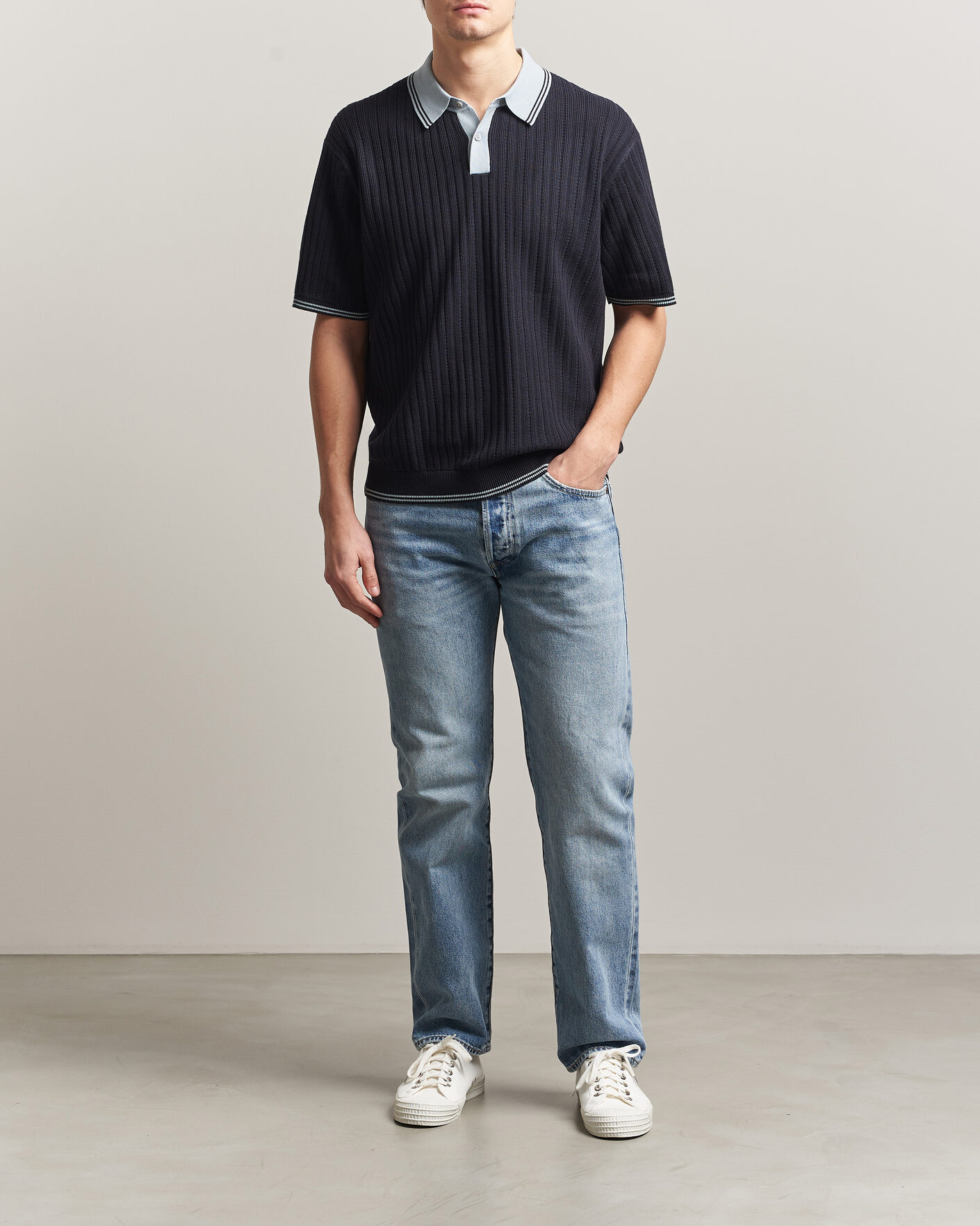 Uomini | Polo | PS Paul Smith | Cotton Knitted Polo Navy
