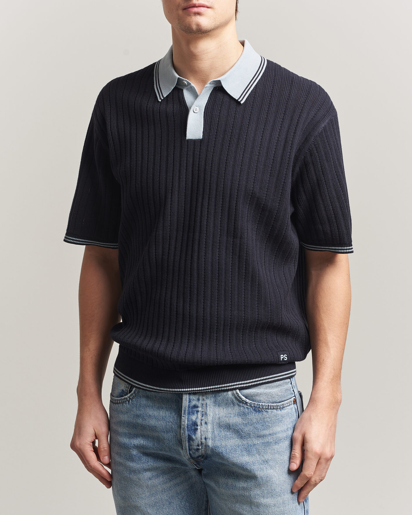 Uomini | Polo | PS Paul Smith | Cotton Knitted Polo Navy