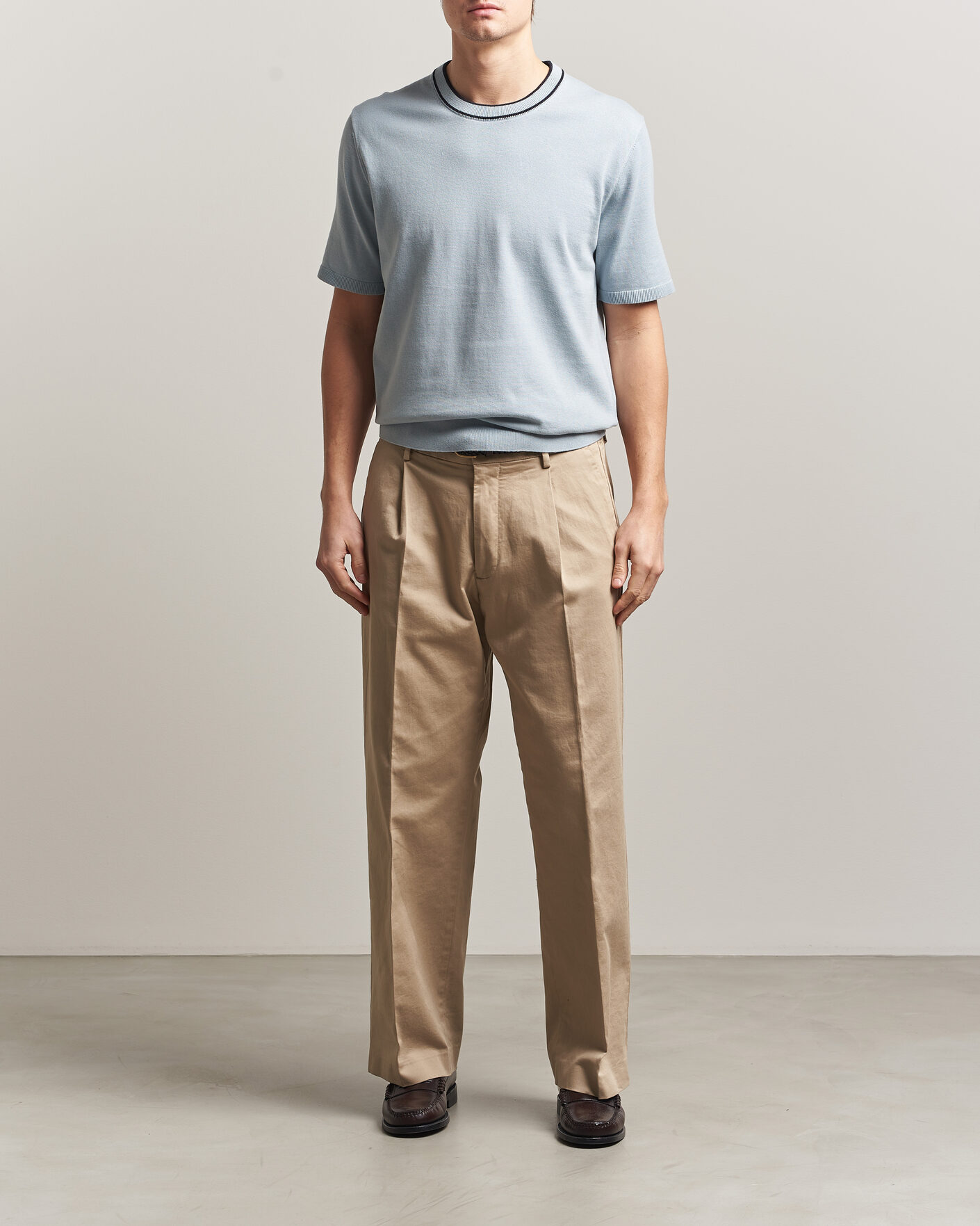 Uomini | T-shirt | PS Paul Smith | Cotton Knitted T-Shirt Light Blue