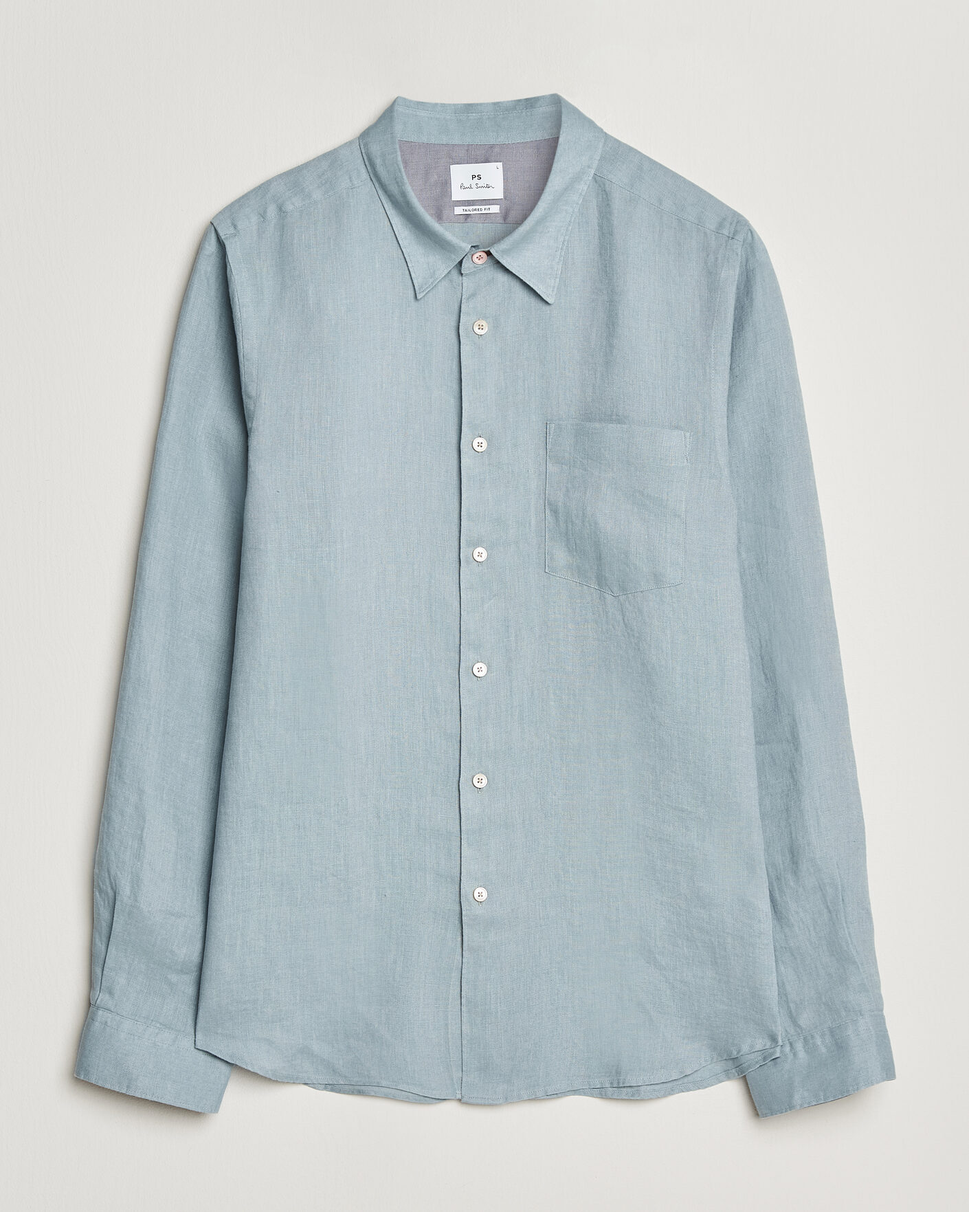Uomini | Camicie | PS Paul Smith | Tailored Fit Linen Shirt Light Blue