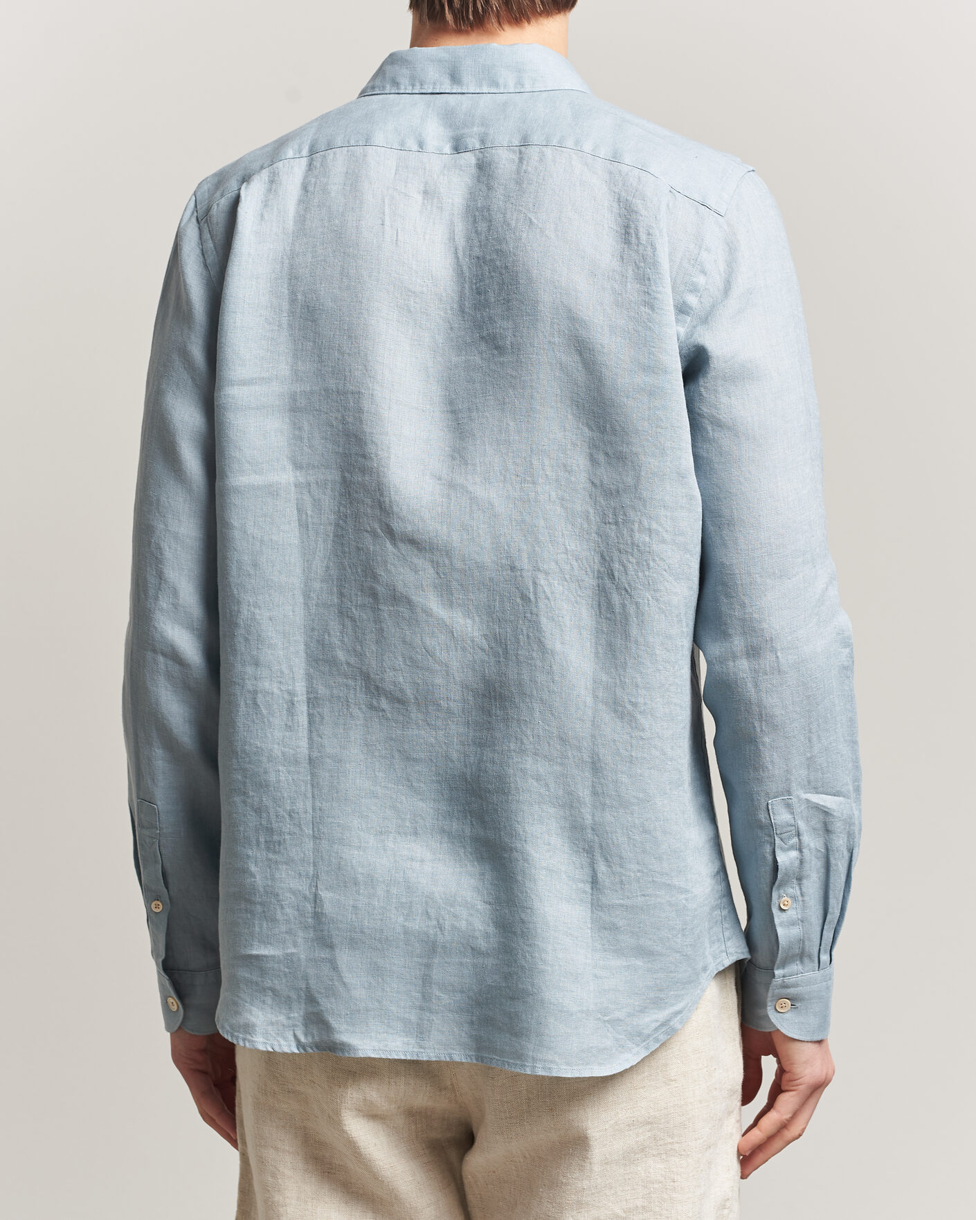 Uomini | Camicie | PS Paul Smith | Tailored Fit Linen Shirt Light Blue