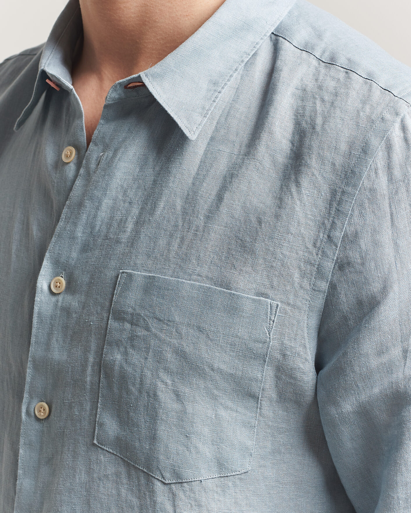 Uomini | Camicie | PS Paul Smith | Tailored Fit Linen Shirt Light Blue