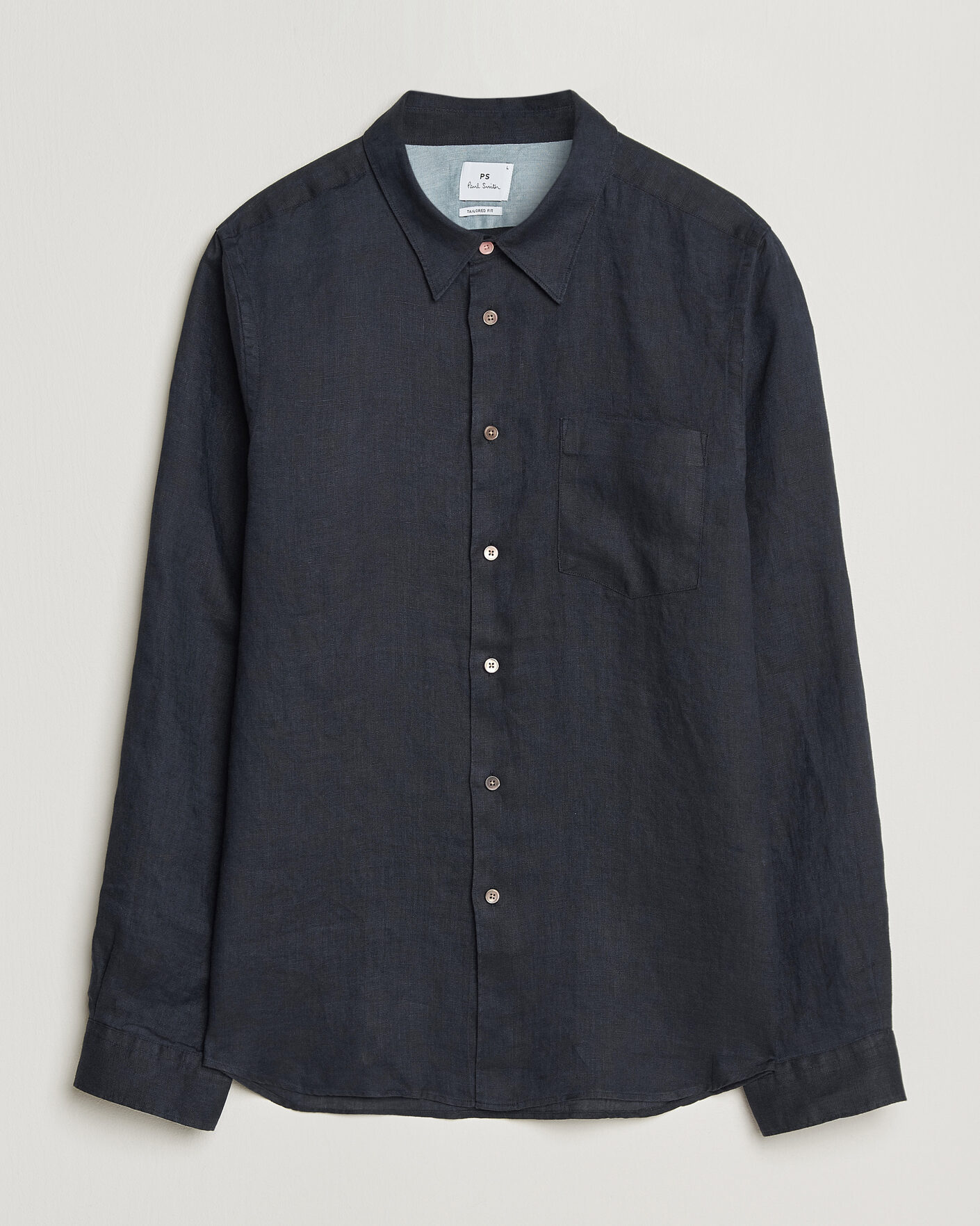 Uomini | Camicie | PS Paul Smith | Tailored Fit Linen Shirt Navy