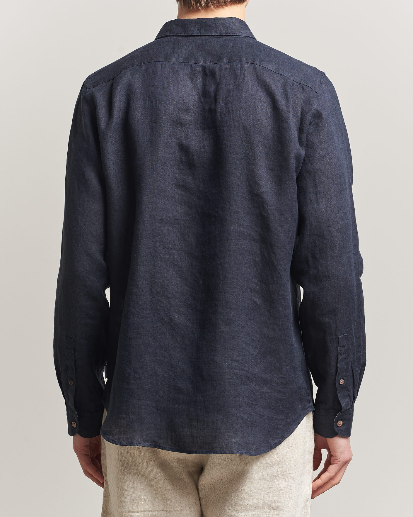 Uomini | Camicie | PS Paul Smith | Tailored Fit Linen Shirt Navy