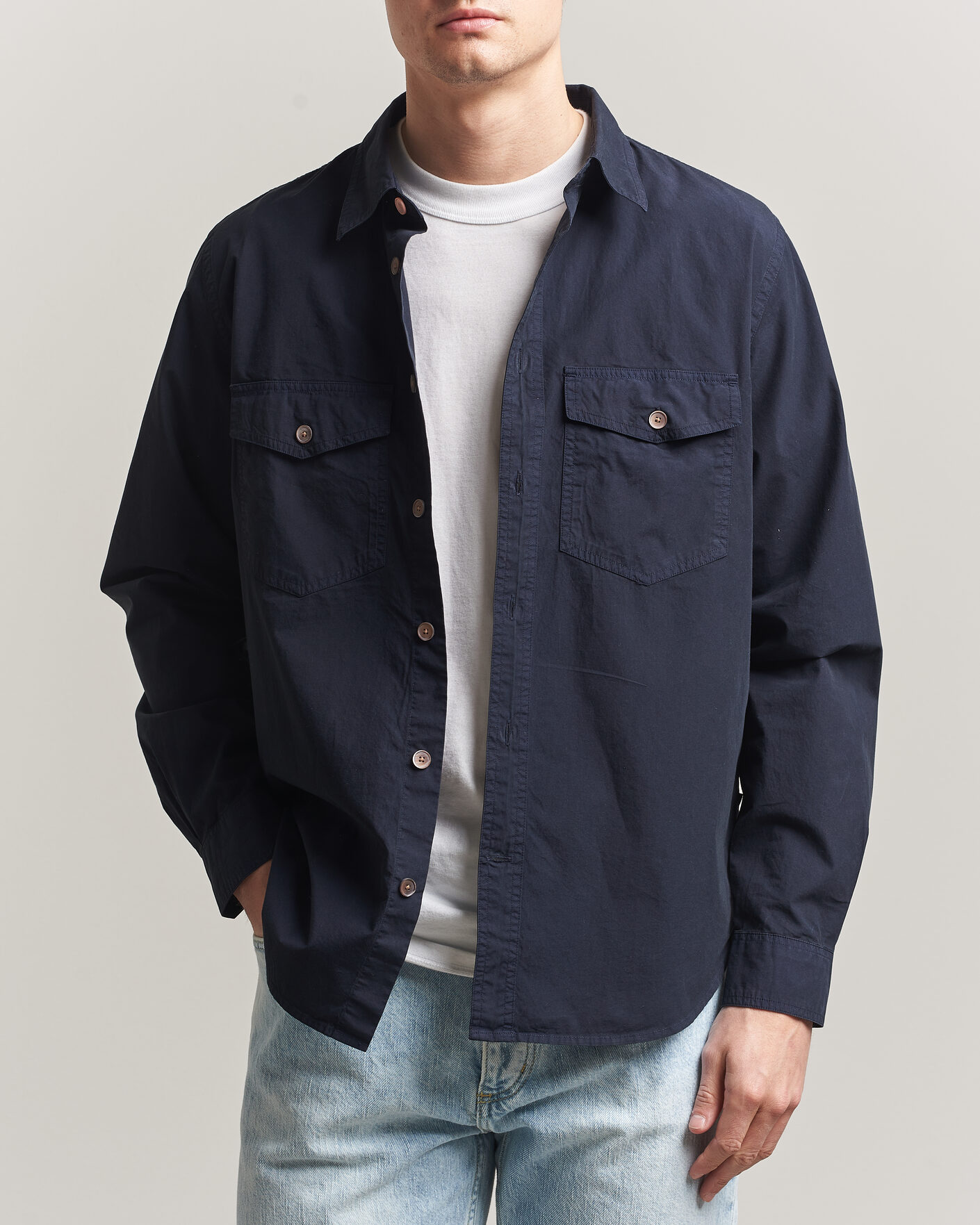 Uomini | Camicie | PS Paul Smith | Cotton Pocket Overshirt Navy