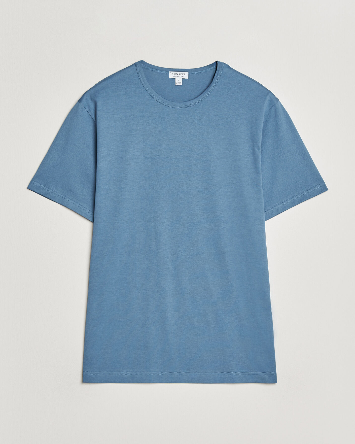 Uomini | T-shirt | Sunspel | Crew Neck Q82 Cotton T-Shirt Air Force Blue