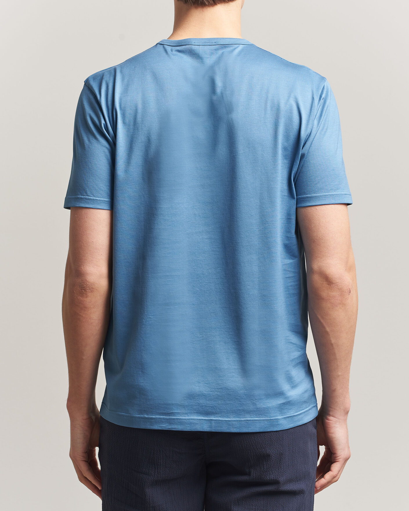 Uomini | T-shirt | Sunspel | Crew Neck Q82 Cotton T-Shirt Air Force Blue