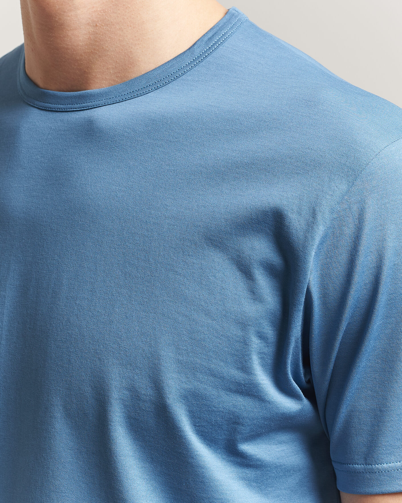 Uomini | T-shirt | Sunspel | Crew Neck Q82 Cotton T-Shirt Air Force Blue