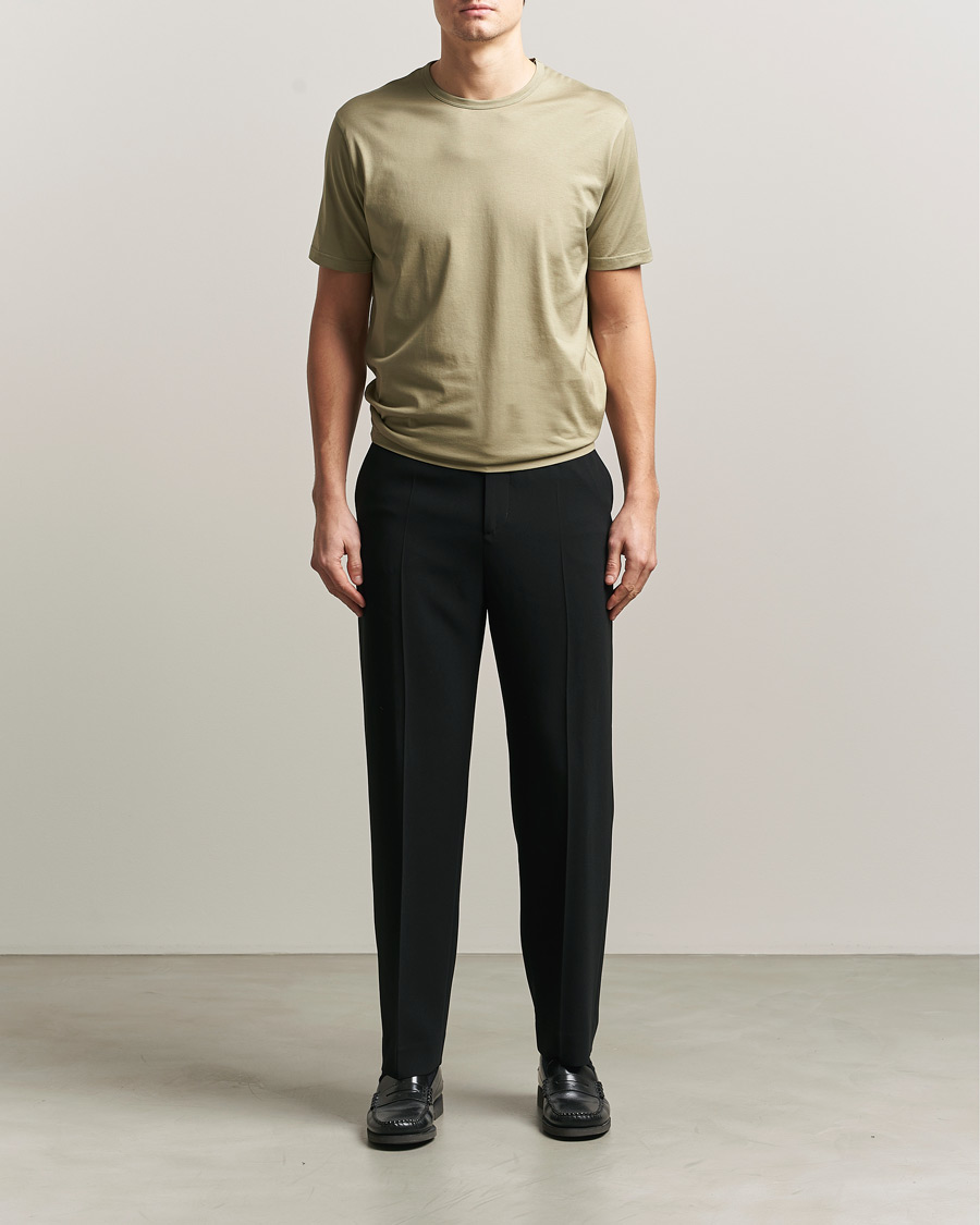 Uomini | T-shirt | Sunspel | Crew Neck Q82 Cotton T-Shirt Pistachio