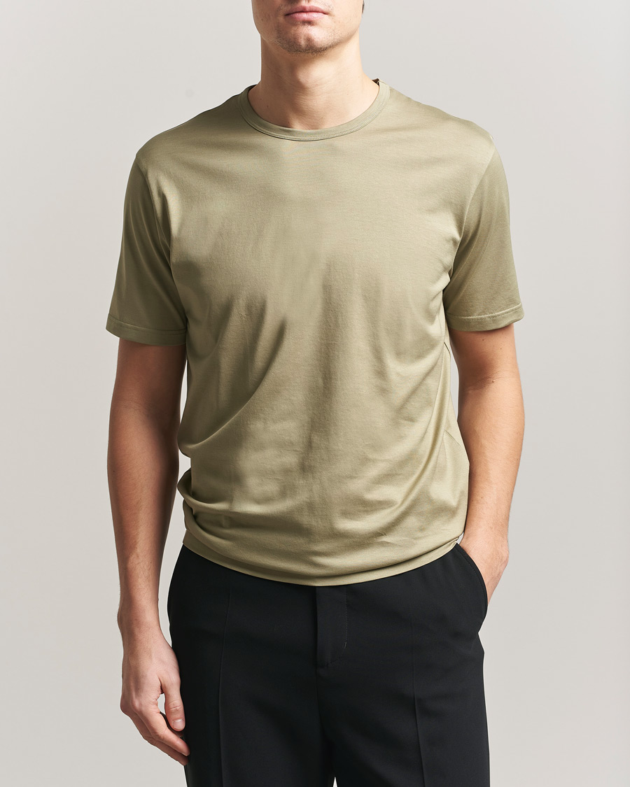 Uomini | T-shirt | Sunspel | Crew Neck Q82 Cotton T-Shirt Pistachio