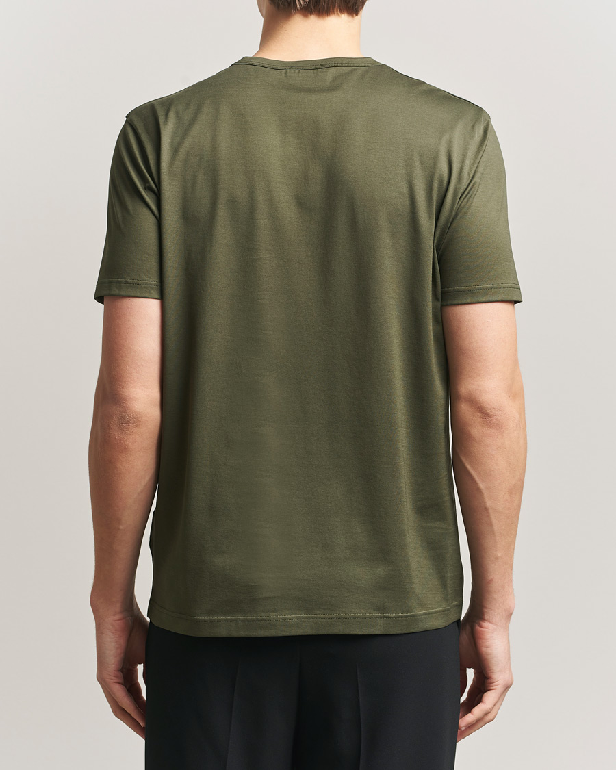 Uomini | T-shirt | Sunspel | Crew Neck Q82 Cotton T-Shirt Deep Olive