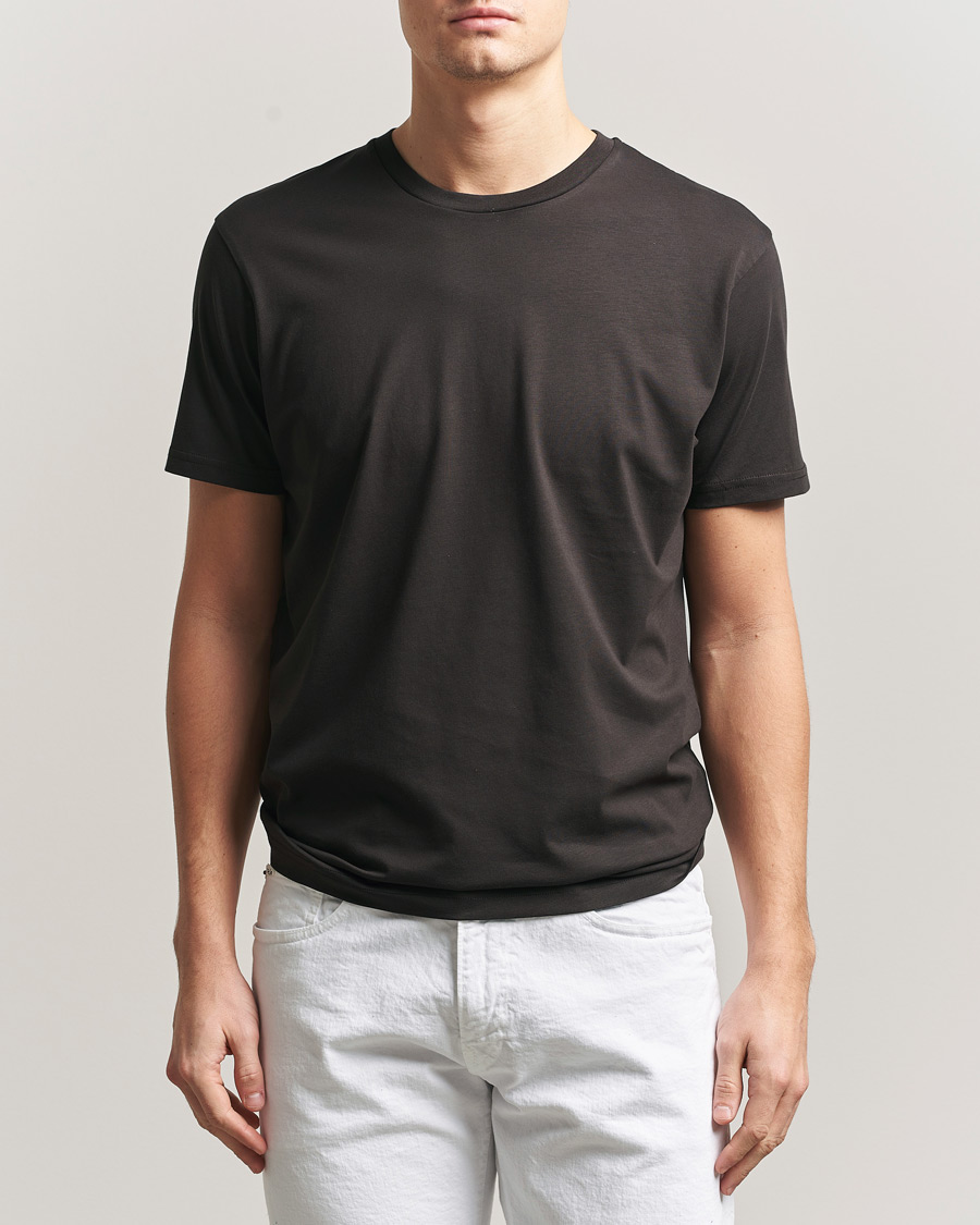 Uomini | T-shirt | Sunspel | Riviera Midweight T-Shirt Dark Chocolate