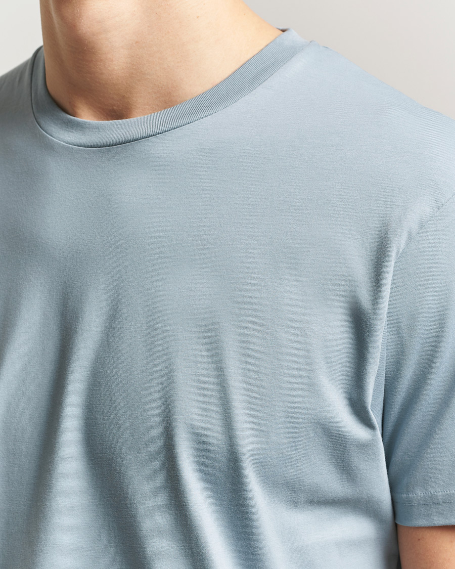 Uomini | T-shirt | Sunspel | Riviera Midweight T-Shirt Stone Blue