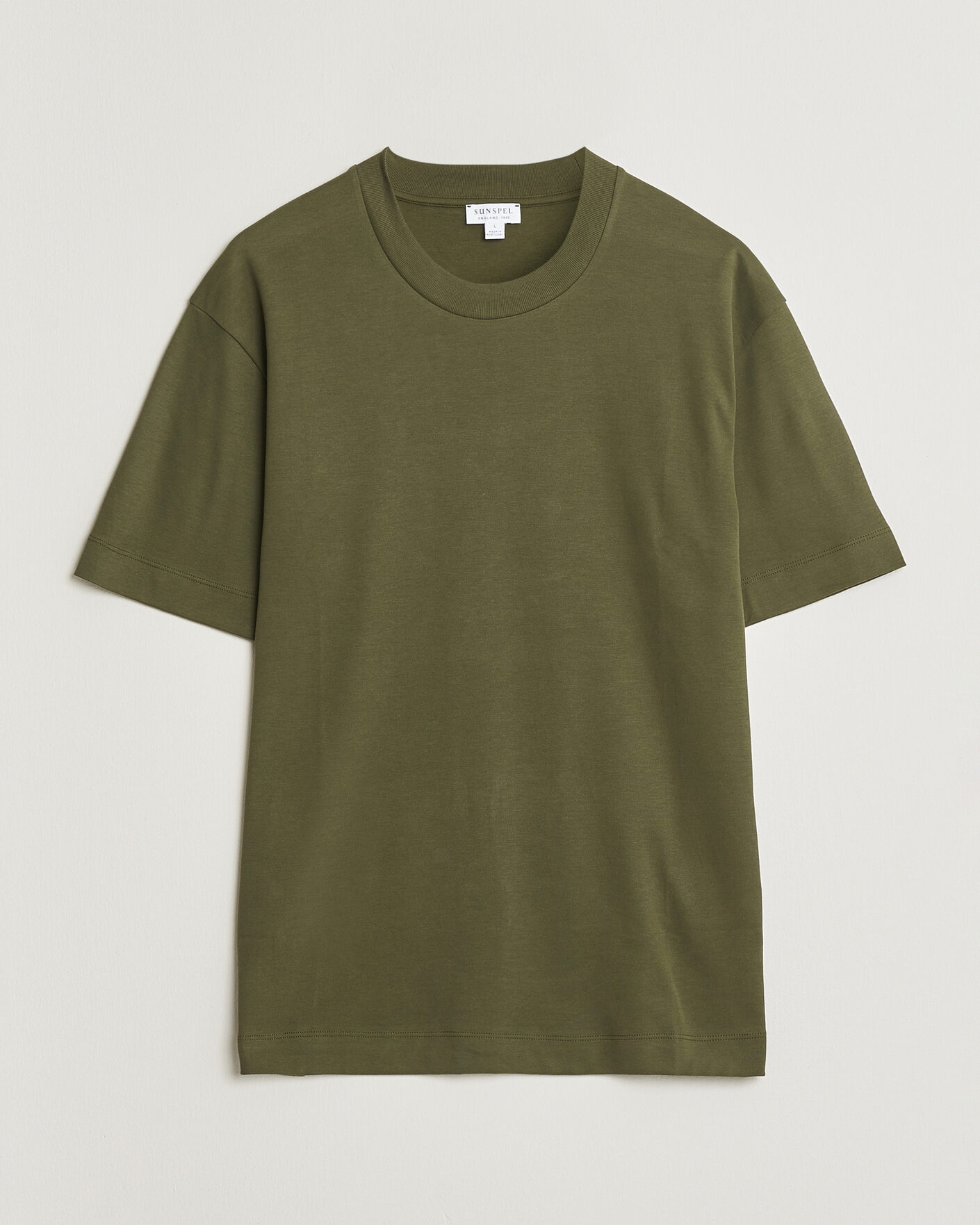 Uomini | T-shirt | Sunspel | Heavy Weight Supima Cotton T-Shirt Deep Olive