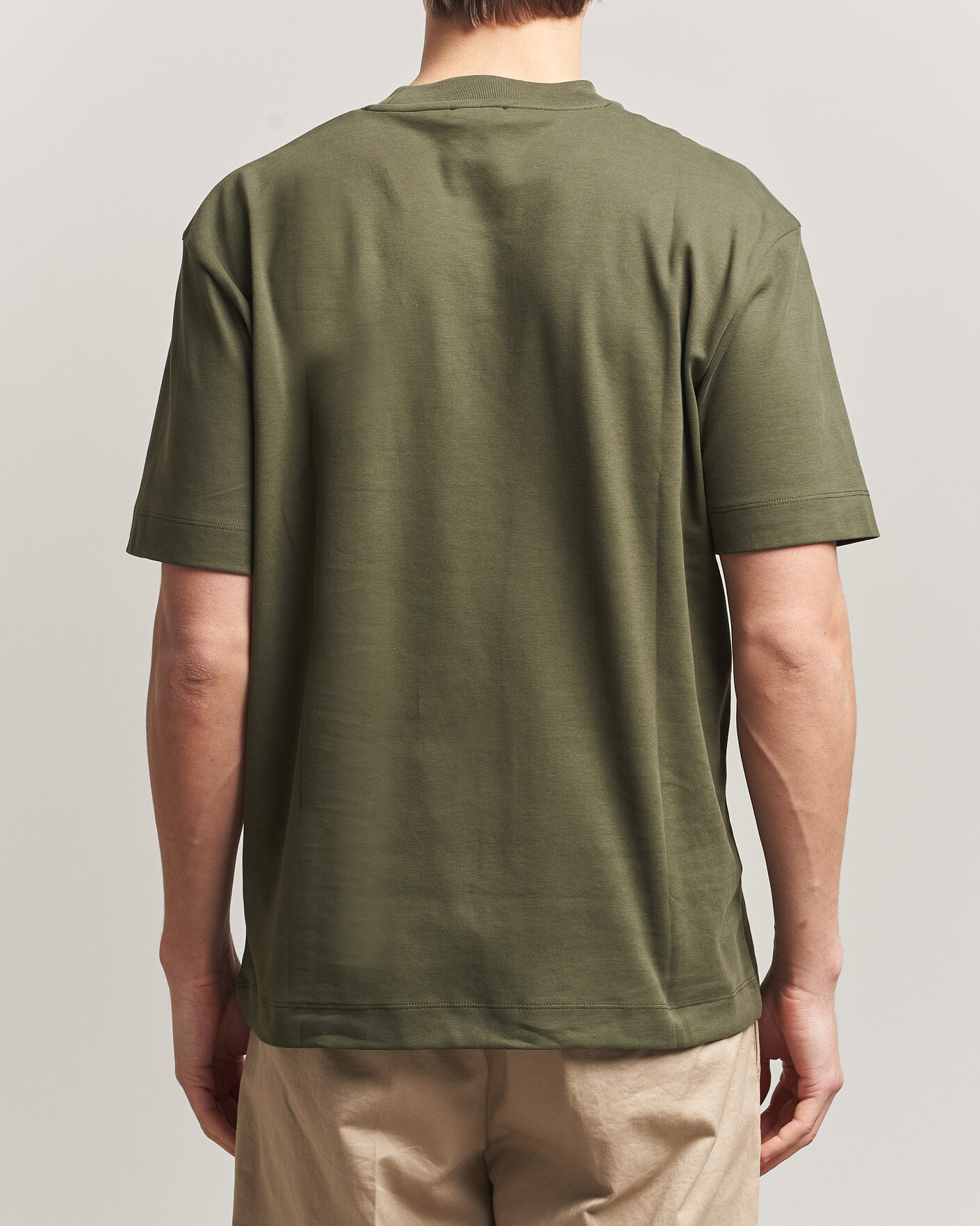 Uomini | T-shirt | Sunspel | Heavy Weight Supima Cotton T-Shirt Deep Olive