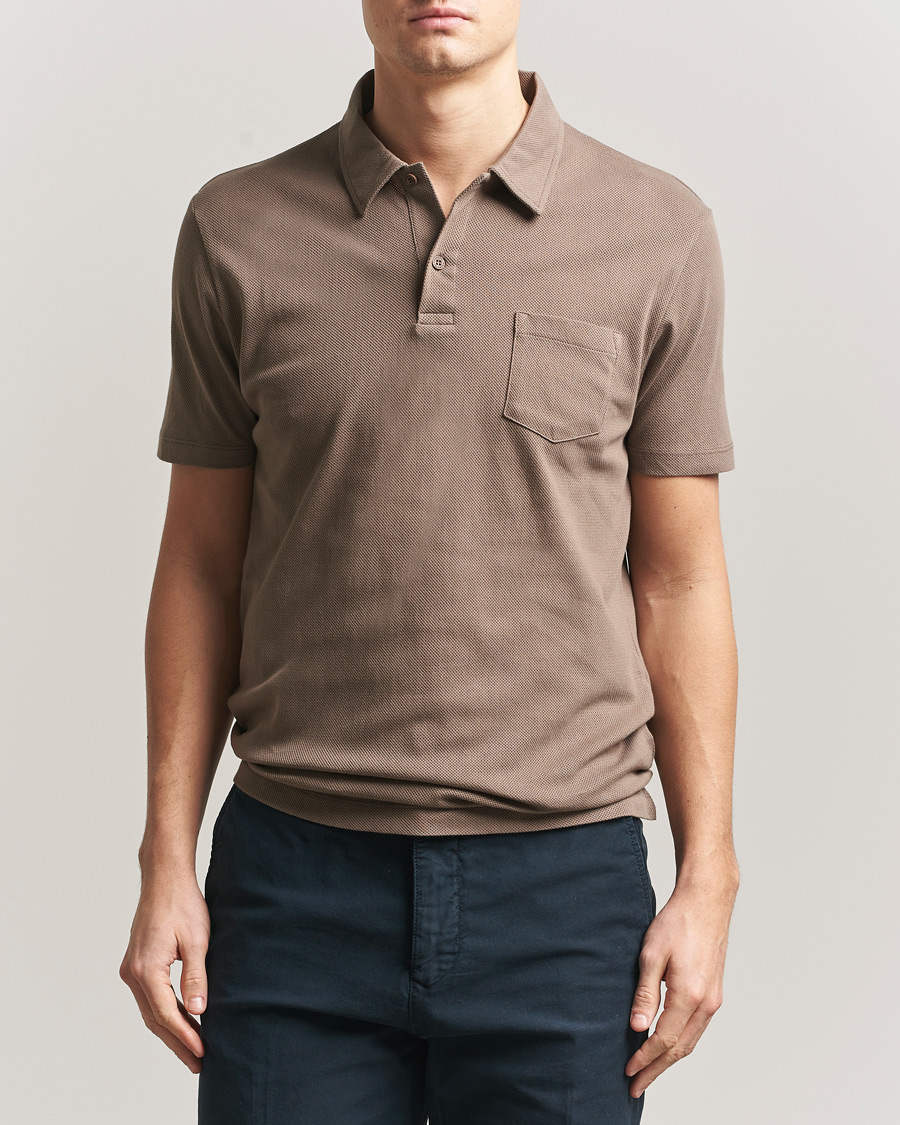 Uomini | Polo | Sunspel | Riviera Polo Shirt Dark Cedar