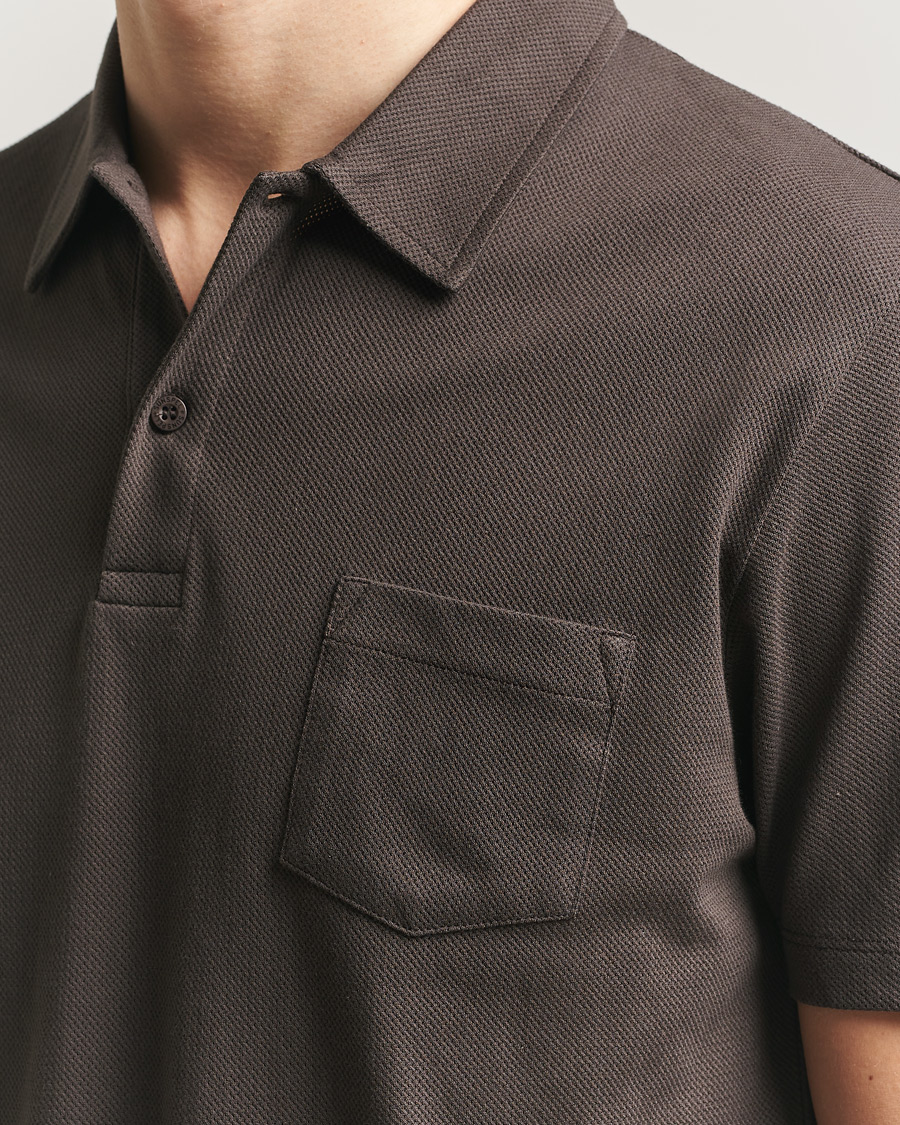 Uomini | Polo | Sunspel | Riviera Polo Shirt Dark Chocolate