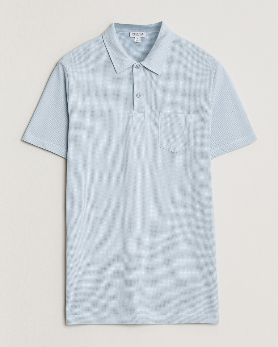 Uomini | Polo | Sunspel | Riviera Polo Shirt Pastel Blue