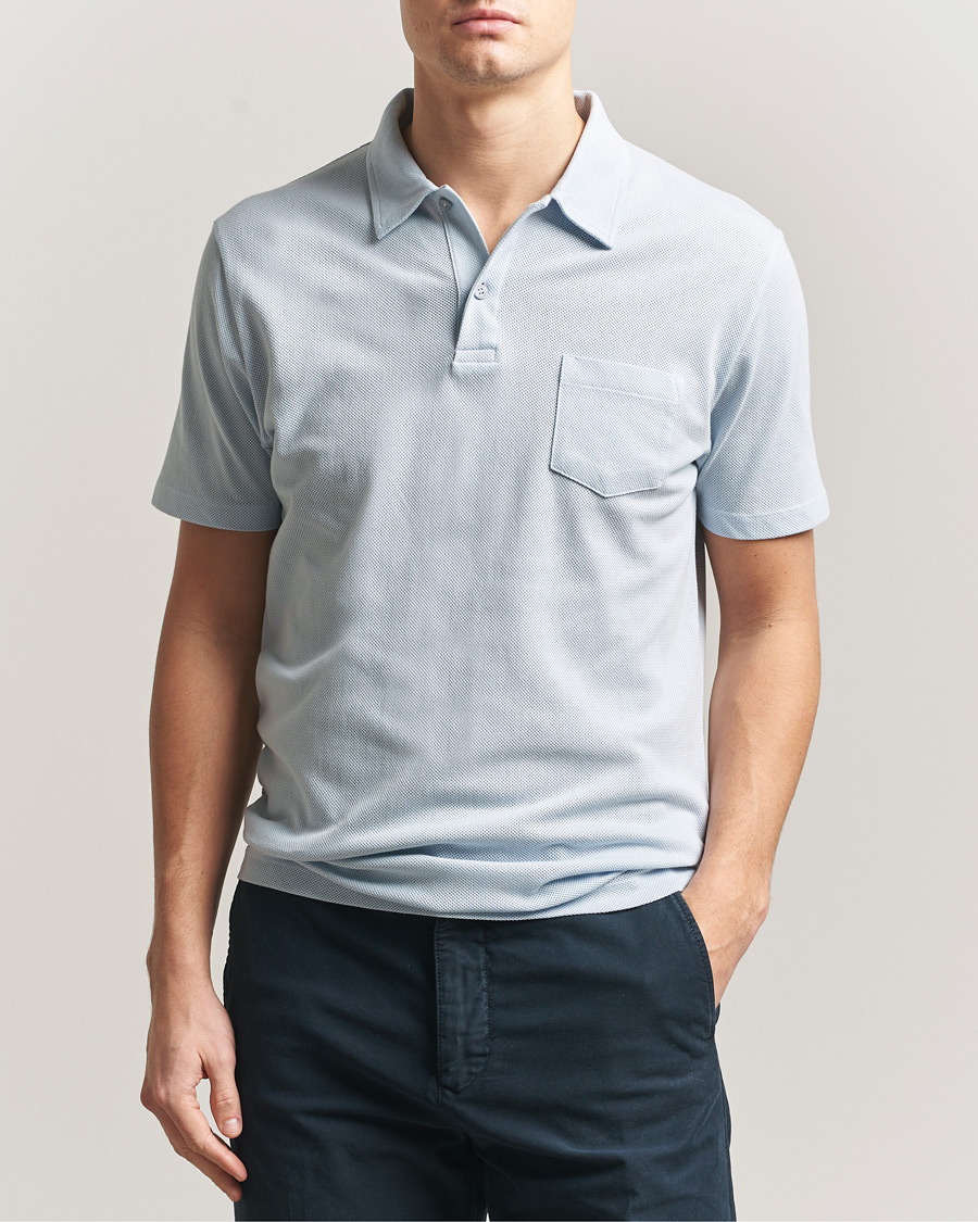 Uomini | Polo | Sunspel | Riviera Polo Shirt Pastel Blue