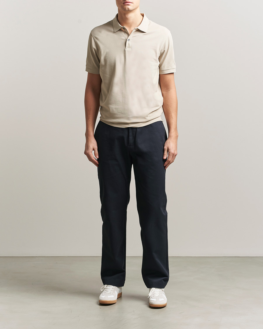 Uomini | Polo | Sunspel | Supima Cotton Short Sleeve Pique Polo Hazelwood