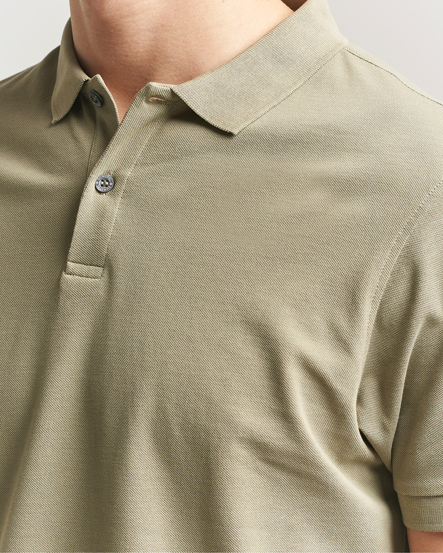 Uomini | Polo | Sunspel | Supima Cotton Short Sleeve Pique Polo Pistachio