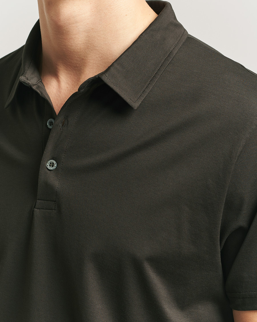 Uomini | Polo | Sunspel | Cotton Jersey Polo Dark Chocolate