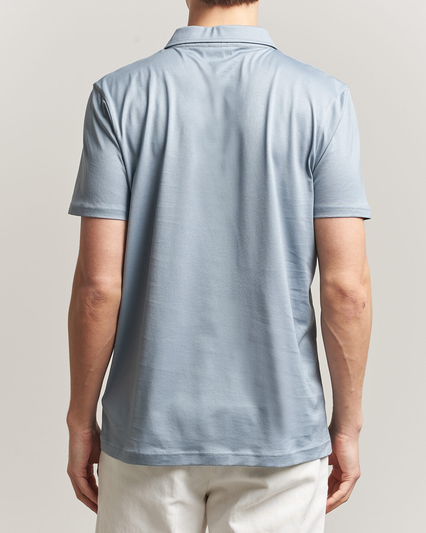 Uomini | Polo | Sunspel | Cotton Jersey Polo Stone Blue