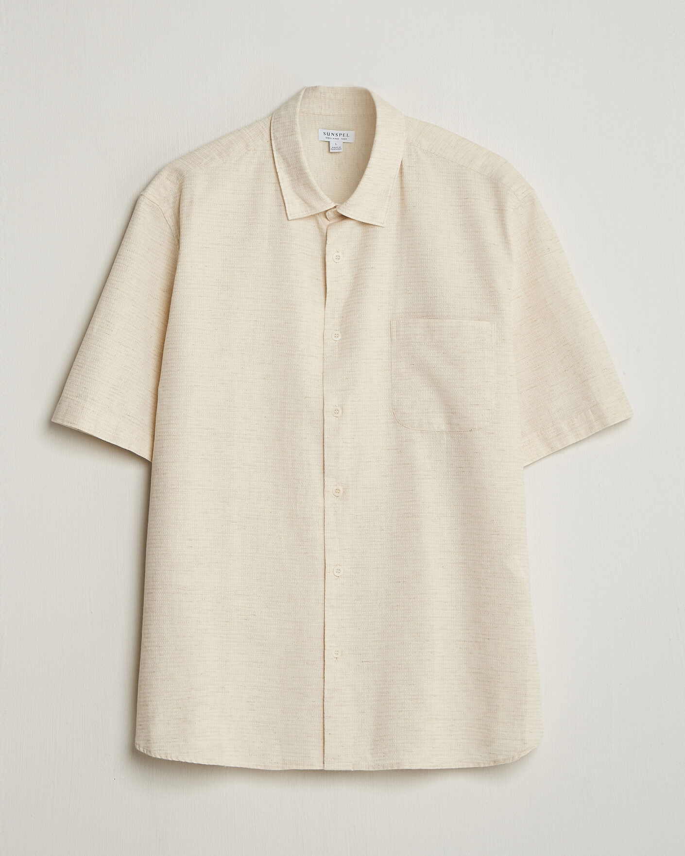 Uomini | Camicie | Sunspel | Natural Texture Linen Shirt Ecru