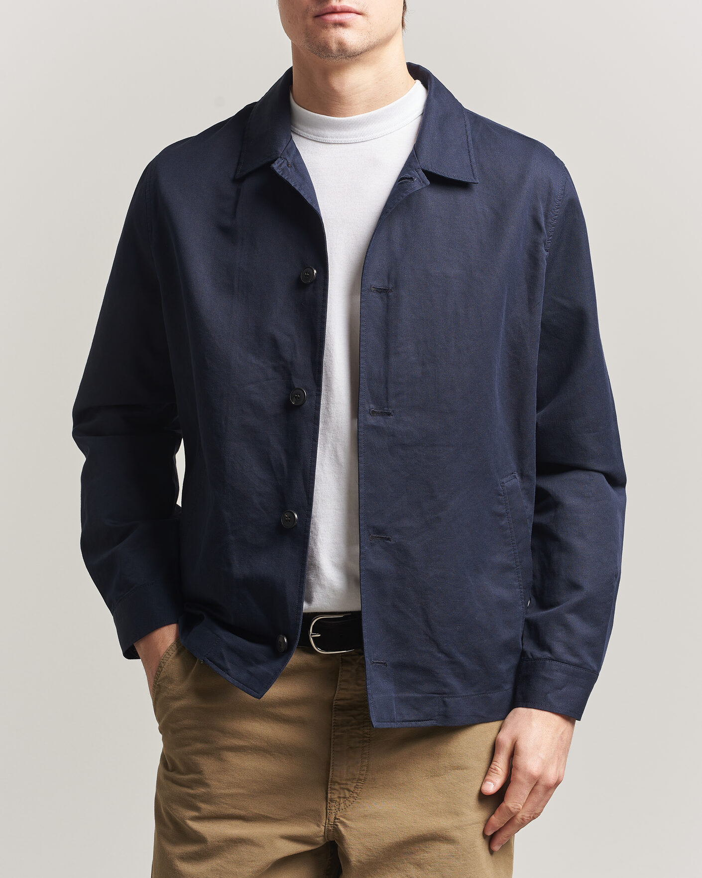 Uomini | Giacche | Sunspel | Cotton/Linen Jacket Navy
