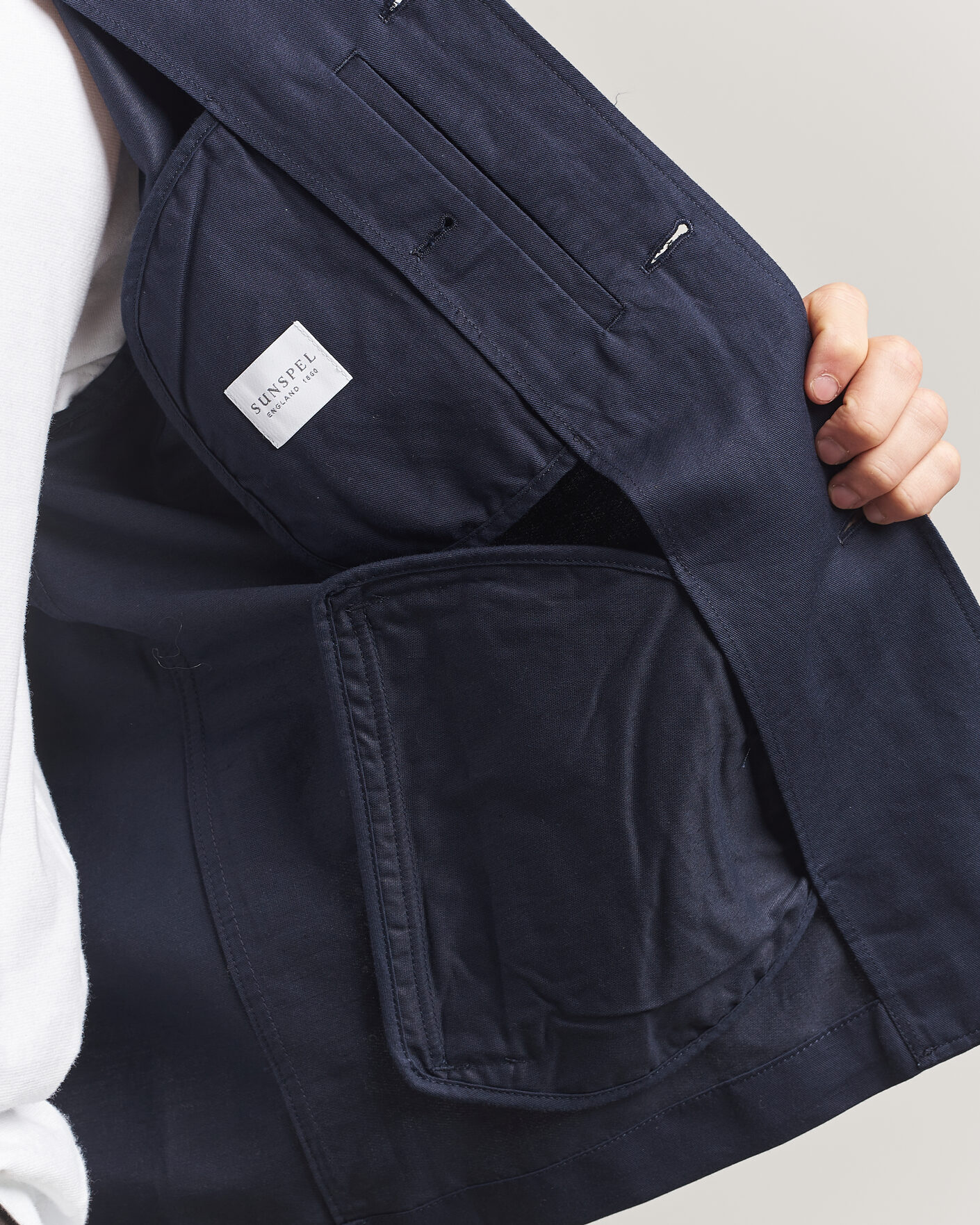 Uomini | Giacche | Sunspel | Cotton/Linen Jacket Navy