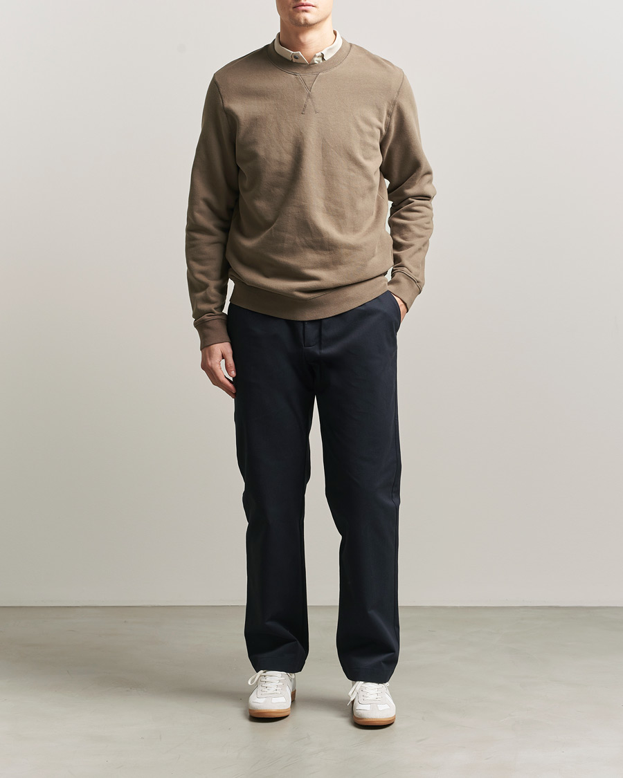 Uomini | Pantaloni | Sunspel | Soft Cotton Drill Trousers Navy
