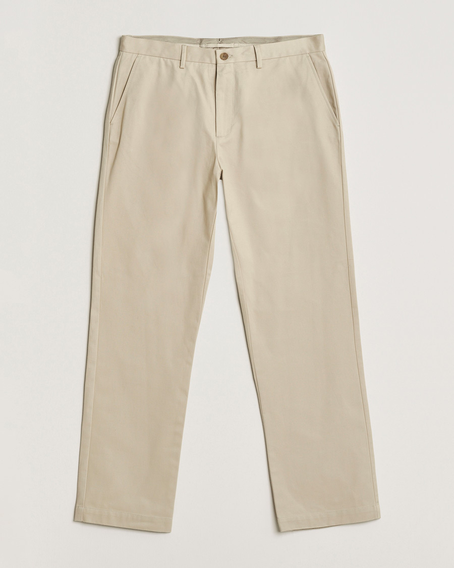 Uomini | Pantaloni | Sunspel | Soft Cotton Drill Trousers Light Stone