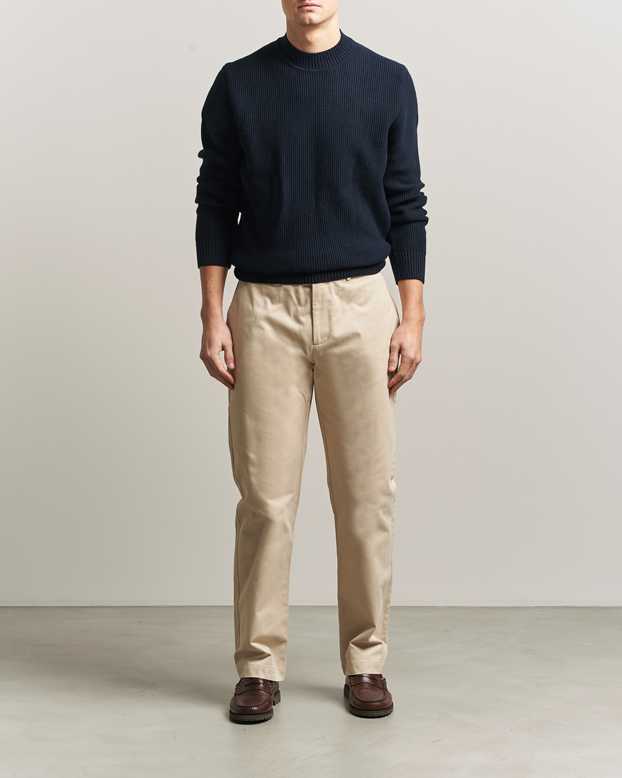 Uomini | Pantaloni | Sunspel | Soft Cotton Drill Trousers Light Stone