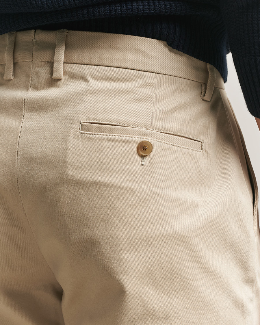 Uomini | Pantaloni | Sunspel | Soft Cotton Drill Trousers Light Stone