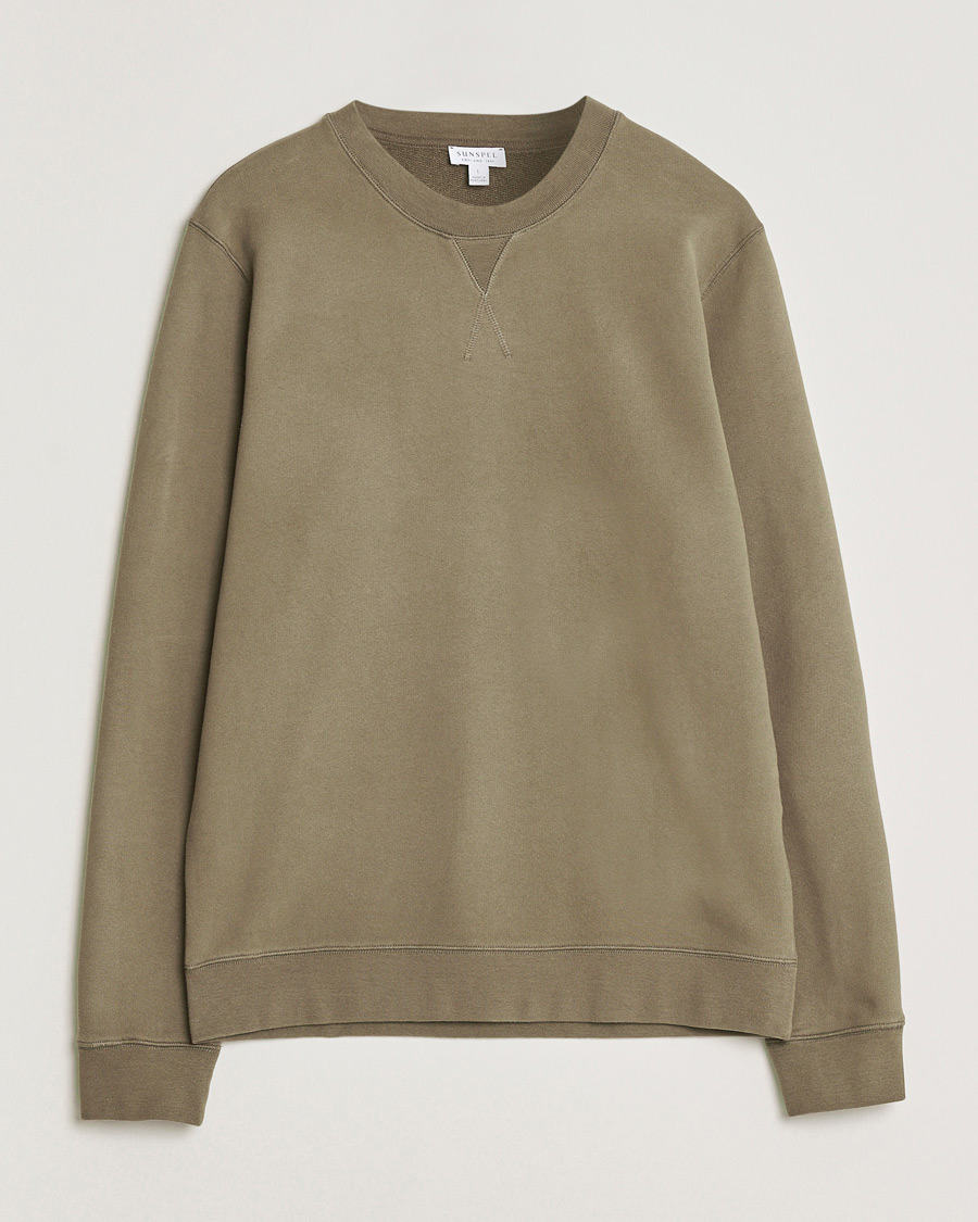Uomini | Maglieria | Sunspel | Loopback Sweatshirt Dark Cedar