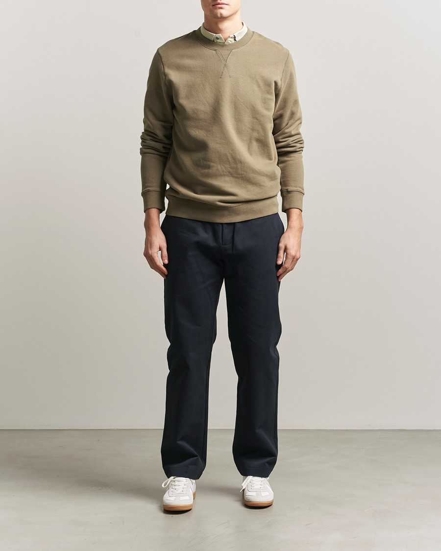Uomini | Maglieria | Sunspel | Loopback Sweatshirt Dark Cedar