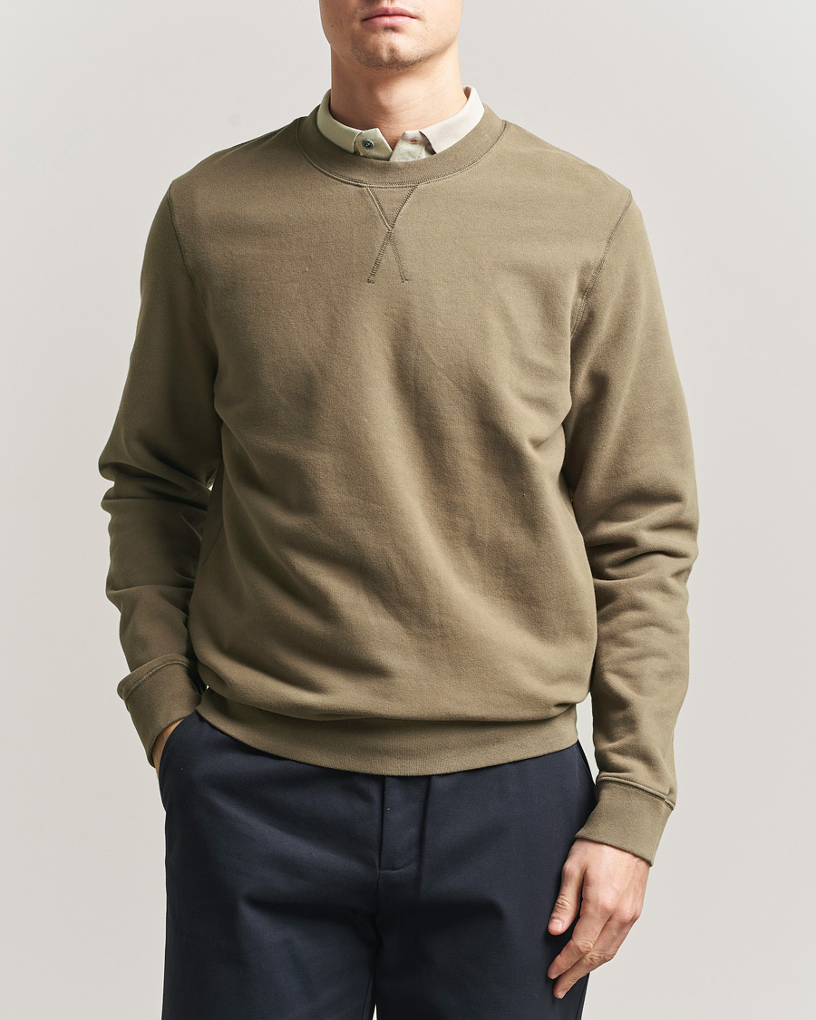 Uomini | Maglieria | Sunspel | Loopback Sweatshirt Dark Cedar