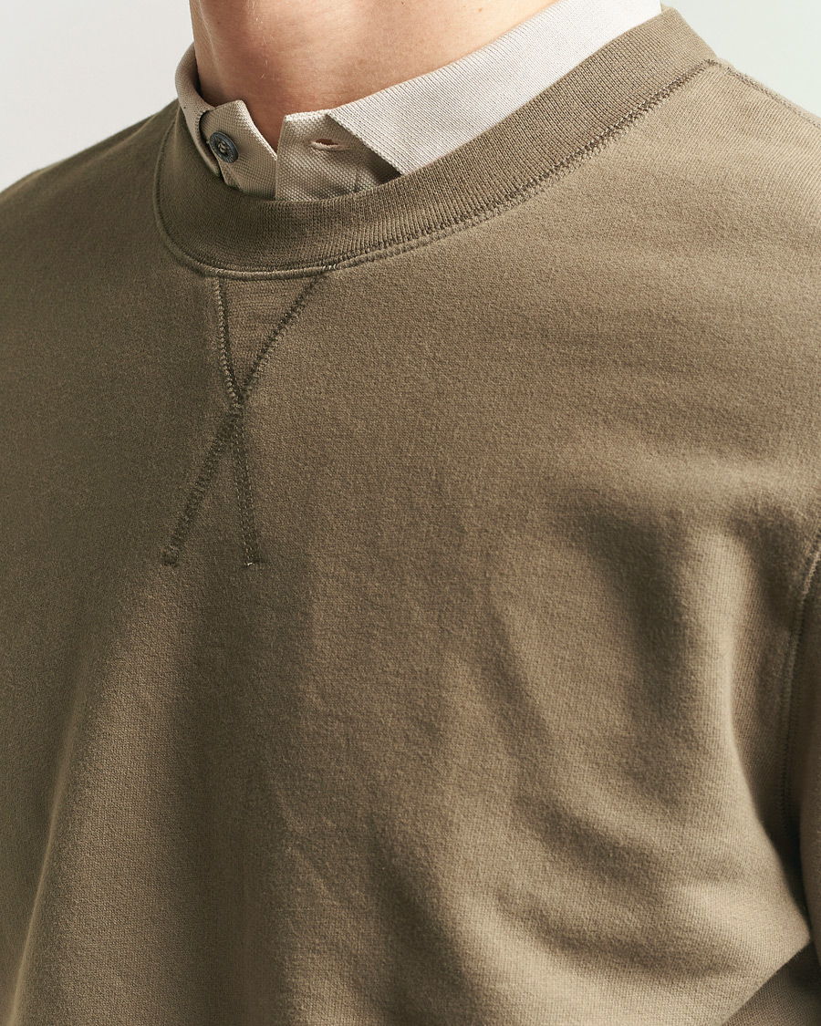 Uomini | Maglieria | Sunspel | Loopback Sweatshirt Dark Cedar