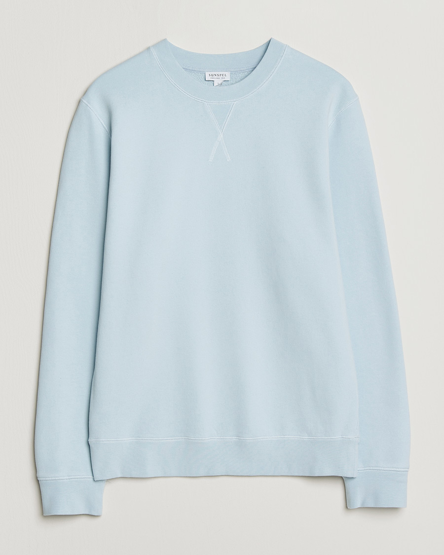 Uomini | Maglieria | Sunspel | Loopback Sweatshirt Pastel Blue