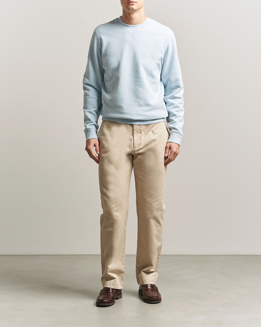 Uomini | Maglieria | Sunspel | Loopback Sweatshirt Pastel Blue