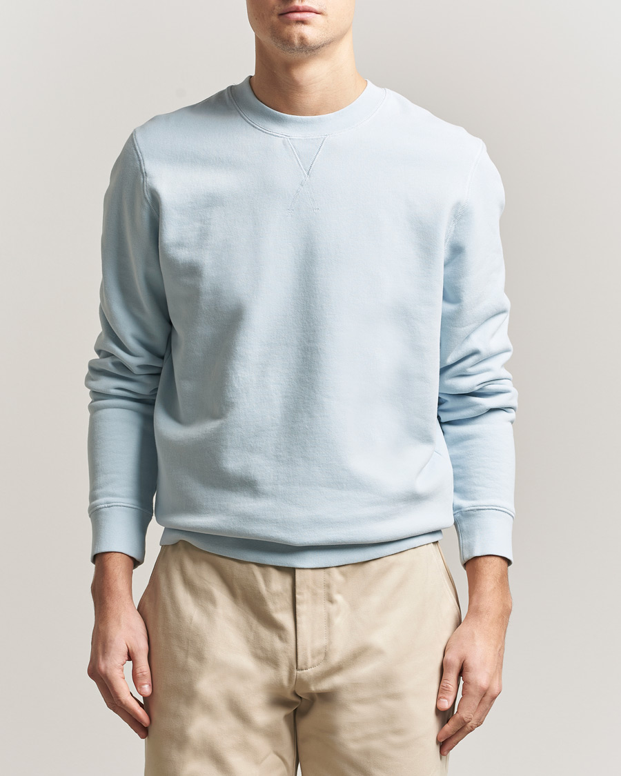 Uomini | Maglieria | Sunspel | Loopback Sweatshirt Pastel Blue