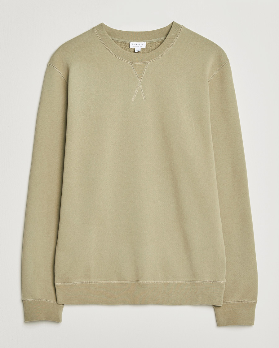 Uomini | Maglieria | Sunspel | Loopback Sweatshirt Pistachio