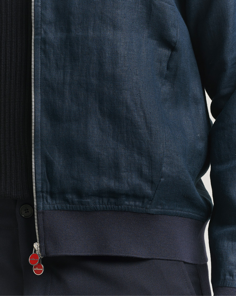Uomini | Giacche | Kiton | Unlined Linen Bomber Jacket Navy