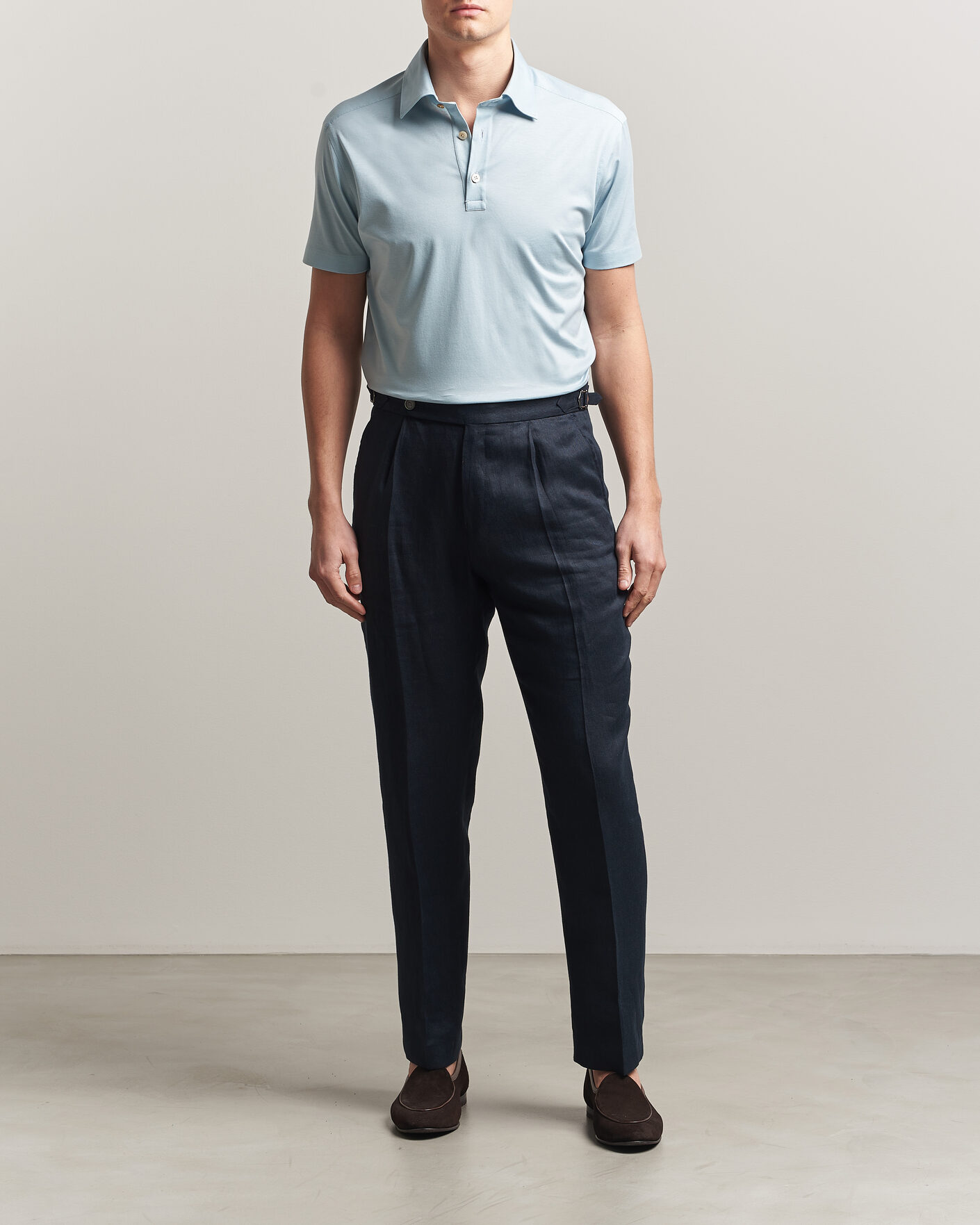 Uomini | Polo | Kiton | Short Sleeve Jersey Polo Sky Blue