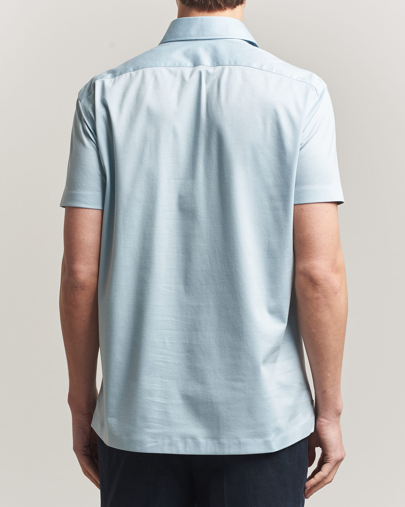 Uomini | Polo | Kiton | Short Sleeve Jersey Polo Sky Blue