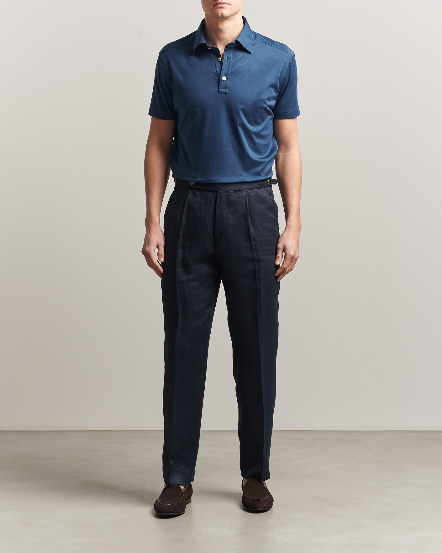 Uomini | Polo | Kiton | Short Sleeve Jersey Polo Dark Blue