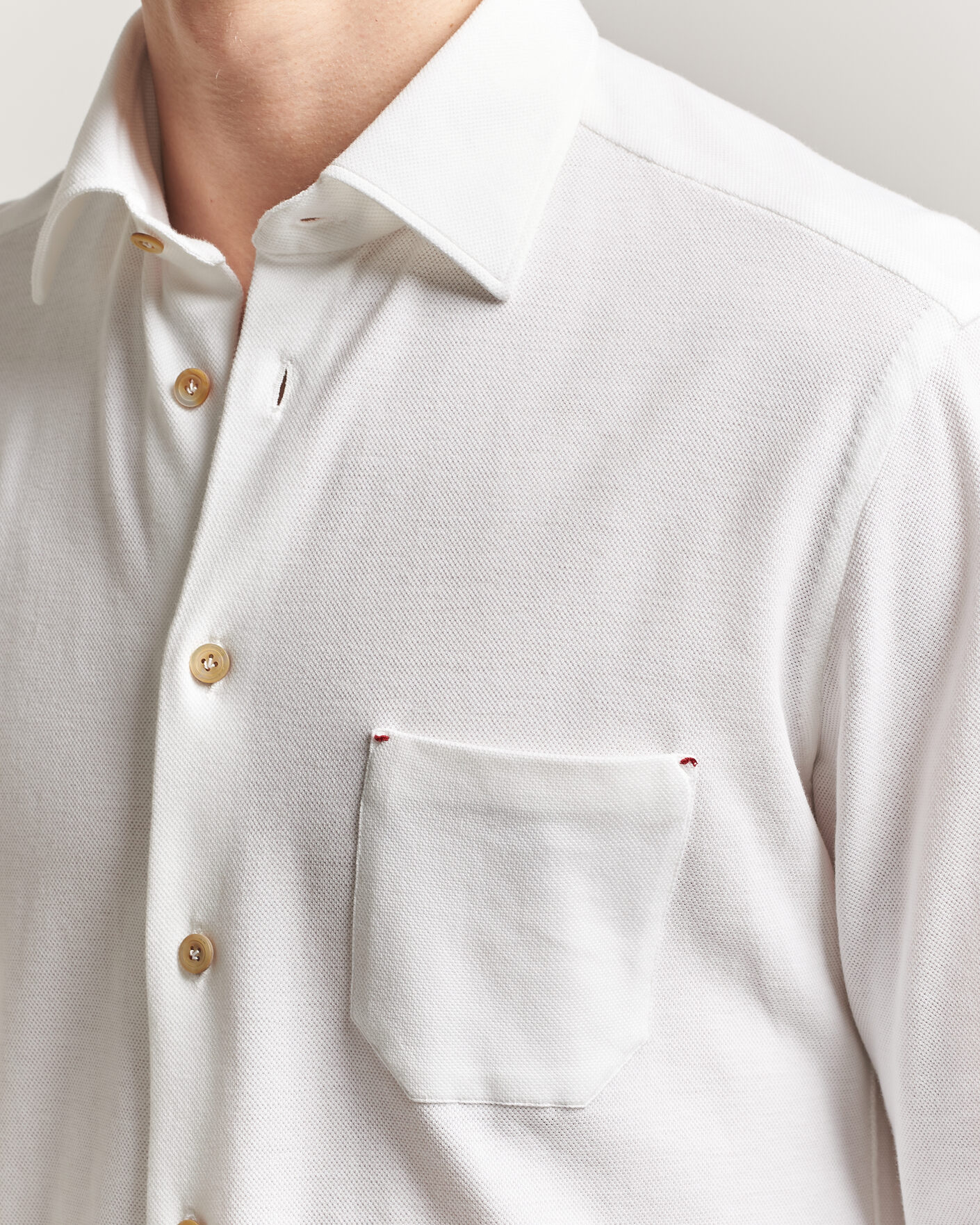 Uomini | Camicie | Kiton | Jersey Piquet Shirt White