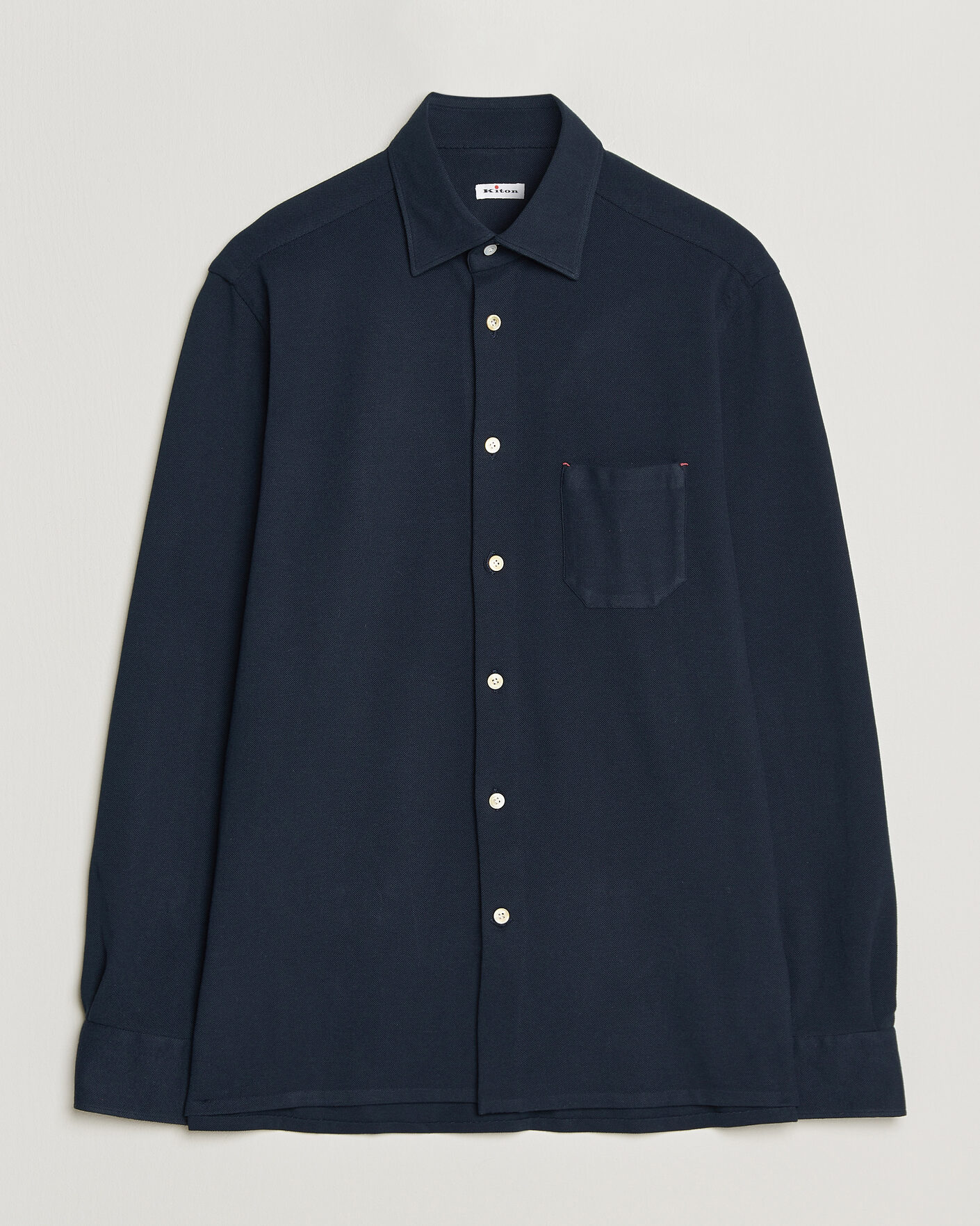 Uomini | Camicie | Kiton | Jersey Piquet Shirt Navy
